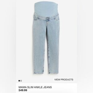H&M MAMA Maternity Light Blue Women's Slim Ankle Jeans